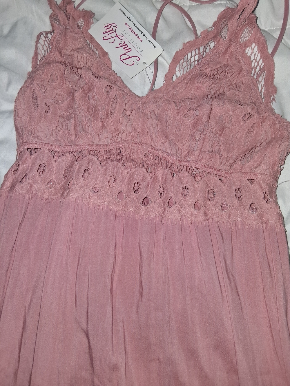Pink Lily Mauve Lace Maxi Dress